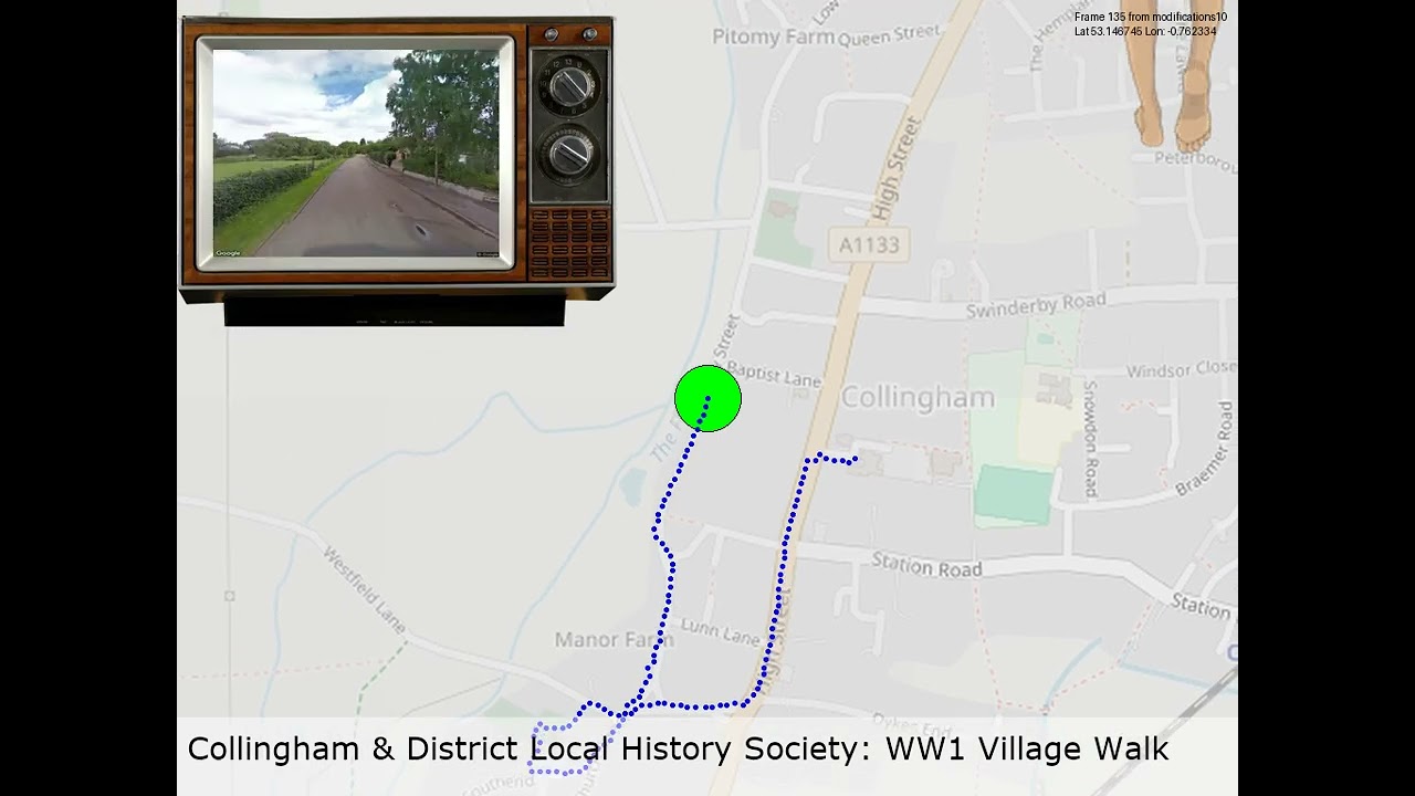 Animated map from the Collingham World War One village walk